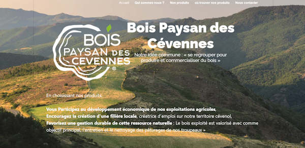 Site internet pour Bois paysan des Cévennes