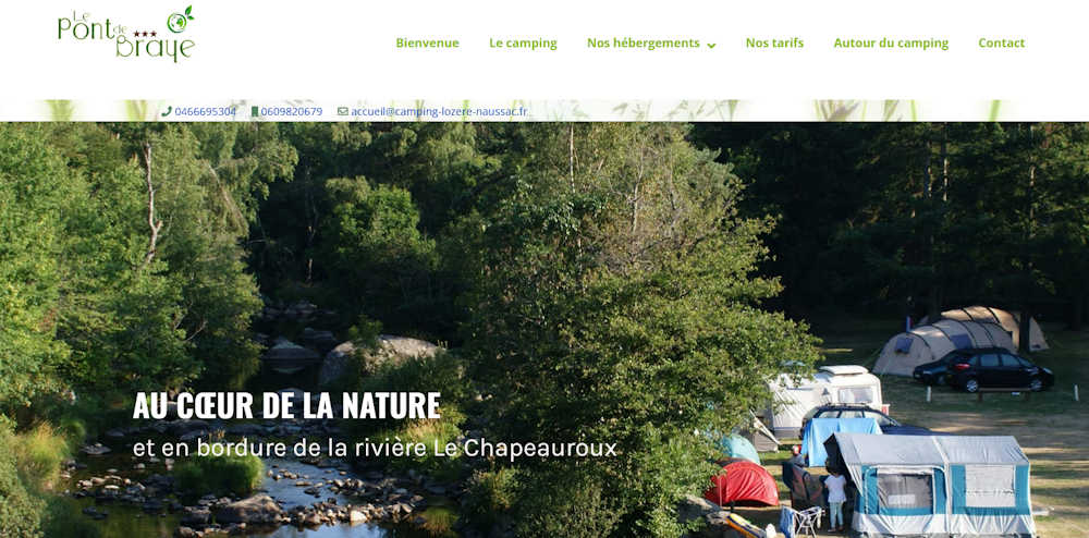 Camping du Pont de Braye prè sdu Lac de Naussac en Lozère