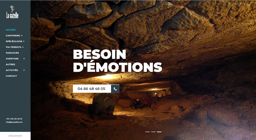 Site internet ADN la CAzelle à Sainte Enimie, sport nature dans les Gorges du Tarn